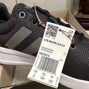 Adidas Lite Racer CLN 2.0 Black and Gray Sneakers